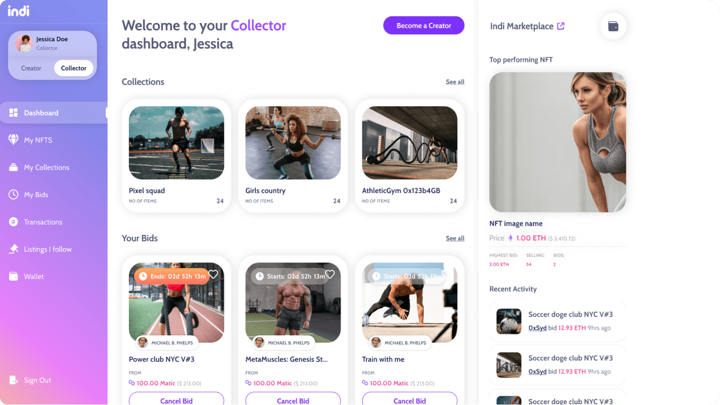 Showcase of Indi Marketplace